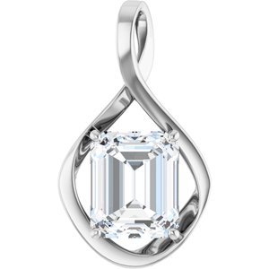 10K X1 White Gold  12x10 mm Emerald Pendant Mounting