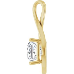 14K Yellow Gold  8 mm Square Pendant Mounting – image 5