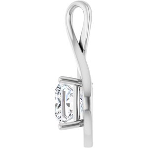 10K X1 White Gold  8 mm Square Pendant Mounting – image 5