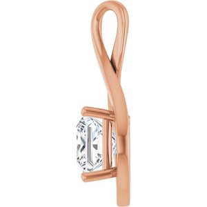 14K Rose Gold  8 mm Square Pendant Mounting – image 5