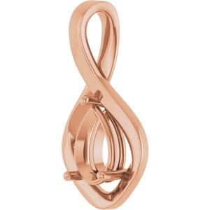 10K Rose Gold  9x6 mm Pear Pendant Mounting – image 4