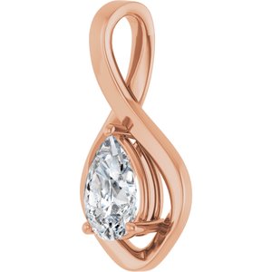 18K Rose Gold  9x6 mm Pear Pendant Mounting – image 3
