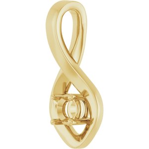10K Yellow Gold 4.1 mm Round Pendant Mounting – image 4