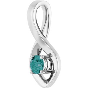 14K White Gold 4 mm Round Lab-Grown Alexandrite Pendant – image 2