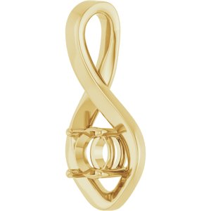 18K Yellow Gold 5.2 mm Round Pendant Mounting – image 4