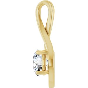 14K Yellow Gold 7 mm Round Pendant Mounting – image 5