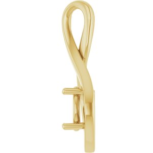 14K Yellow Gold 7 mm Round Pendant Mounting – image 6