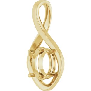 18K Yellow Gold  10x8 mm Oval Pendant Mounting – image 4