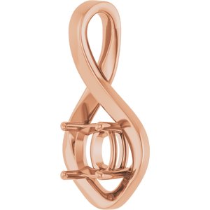 10K Rose Gold  6 mm Cushion Pendant Mounting – image 4