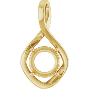 14K Yellow Gold 10 mm Round Pendant Mounting – image 2