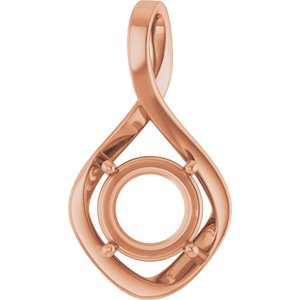 10K Rose Gold 10 mm Round Pendant Mounting – image 2