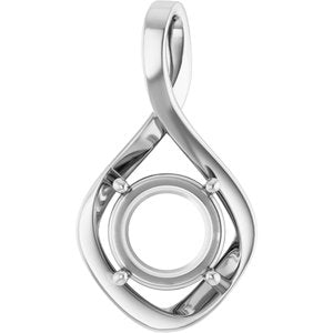 18K X1 White Gold 10 mm Round Pendant Mounting – image 2