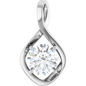 18K Palladium White Gold 10 mm Round Pendant Mounting