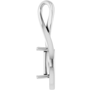 Sterling Silver  9x7 mm Emerald Pendant Mounting – image 6