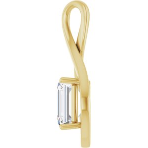14K Yellow Gold  9x7 mm Emerald Pendant Mounting – image 5
