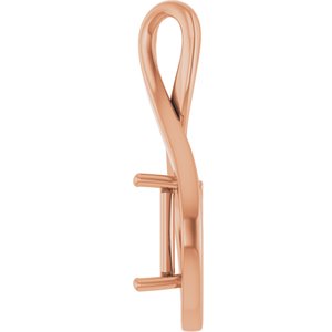 14K Rose Gold  9x7 mm Emerald Pendant Mounting – image 6