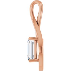 18K Rose Gold  9x7 mm Emerald Pendant Mounting – image 5