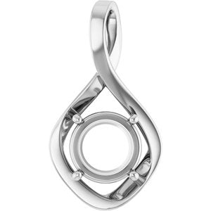 18K X1 White Gold 9.4 mm Round Pendant Mounting – image 2
