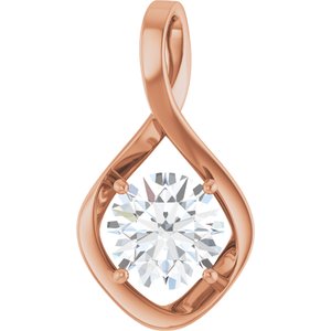 18K Rose Gold 9.4 mm Round Pendant Mounting