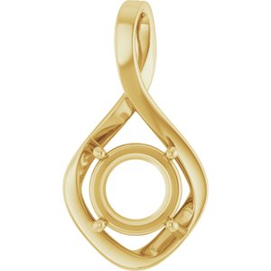 14K Yellow Gold 9.4 mm Round Pendant Mounting – image 2