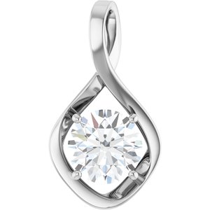 18K Palladium White Gold 9.4 mm Round Pendant Mounting