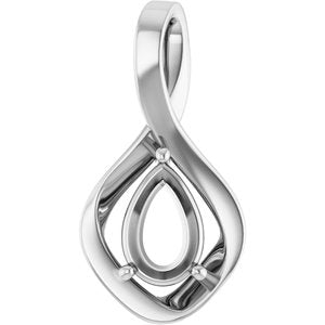 Sterling Silver  9x6 mm Pear Pendant Mounting – image 2