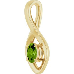 14K Yellow Gold 6x4 mm Oval Natural Peridot Pendant – image 2