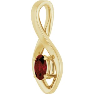 14K Yellow Gold 6x4 mm Oval Natural Mozambique Garnet Pendant