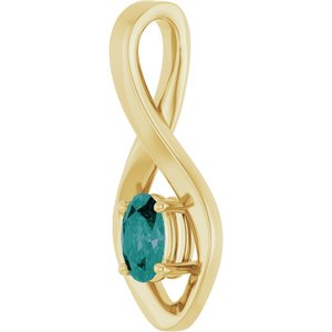 14K Yellow Gold 6x4 mm Oval Lab-Grown Alexandrite Pendant