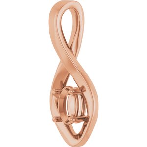 10K Rose Gold  6x4 mm Oval Pendant Mounting – image 4