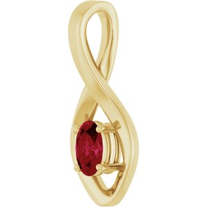 14K Yellow Gold 6x4 mm Oval Natural Ruby Pendant – image 2