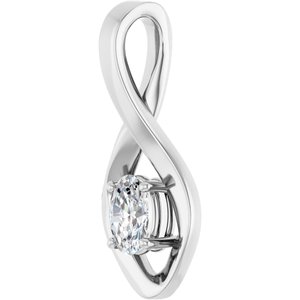 10K White Gold  6x4 mm Oval Pendant Mounting – image 3