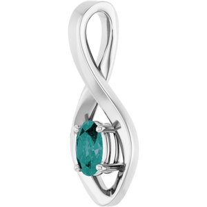 14K White Gold 6x4 mm Oval  Lab-Grown Alexandrite Pendant