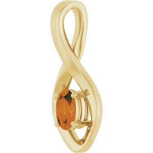 14K Yellow Gold 6x4 mm Oval Natural Citrine Pendant