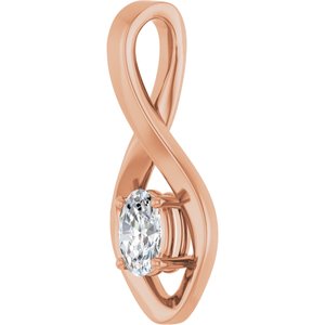 14K Rose Gold  6x4 mm Oval Pendant Mounting – image 3