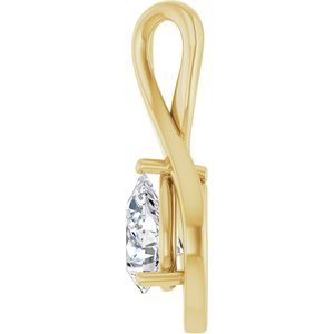 10K Yellow Gold  8x6 mm Pear Pendant Mounting – image 5