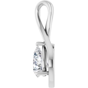 18K White Gold  8x6 mm Pear Pendant Mounting – image 5