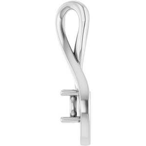 18K Palladium White Gold 4.8 mm Round Pendant Mounting – image 6