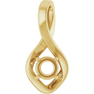 14K Yellow Gold 5.2 mm Round Pendant Mounting – image 2