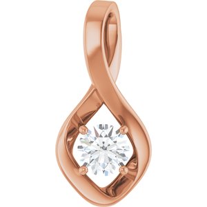 14K Rose Gold 5.2 mm Round Pendant Mounting