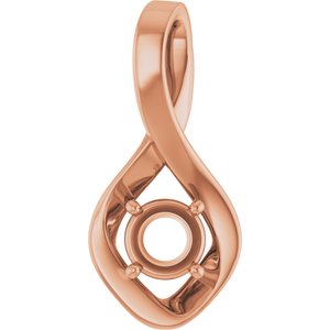 14K Rose Gold 5.2 mm Round Pendant Mounting – image 2