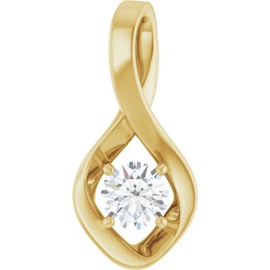 18K Yellow Gold 5.2 mm Round Pendant Mounting
