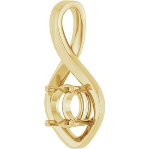 18K Yellow Gold 7 mm Round Pendant Mounting – image 4
