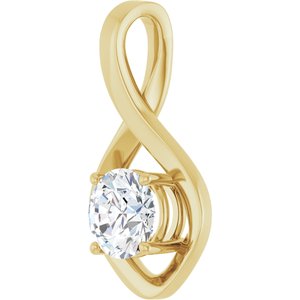 14K Yellow Gold 7 mm Round Pendant Mounting – image 3