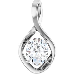 14K X1 White Gold  10x8 mm Oval Pendant Mounting