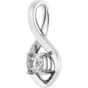 10K X1 White Gold  5 mm Cushion Pendant Mounting – image 3