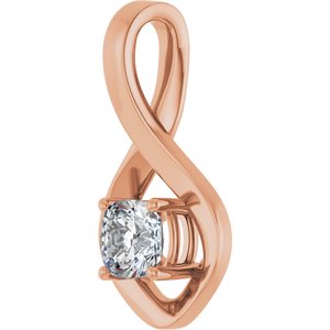 10K Rose Gold  5 mm Cushion Pendant Mounting – image 3