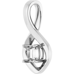 10K X1 White Gold  5 mm Cushion Pendant Mounting – image 4