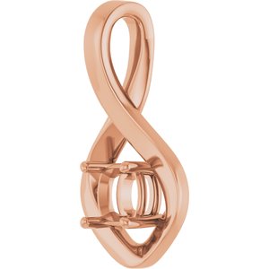 10K Rose Gold  5 mm Cushion Pendant Mounting – image 4