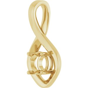 18K Yellow Gold 6 mm Round Pendant Mounting – image 4